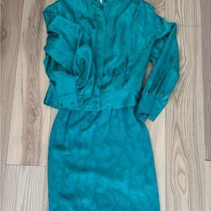 Vintage Elegant Teal Dress